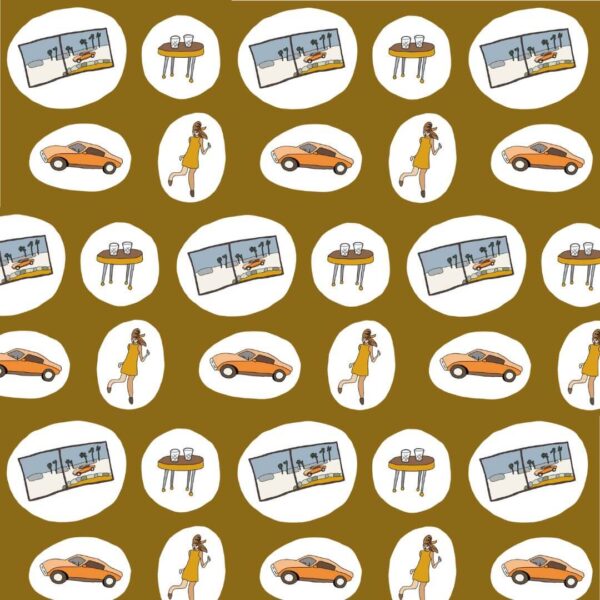 Mid-century Cadillac Evenings Vintage Fabric