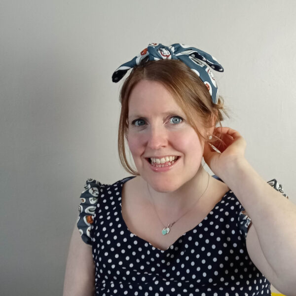 1940s Headband Ready to Sew Kit, Victorian Navy