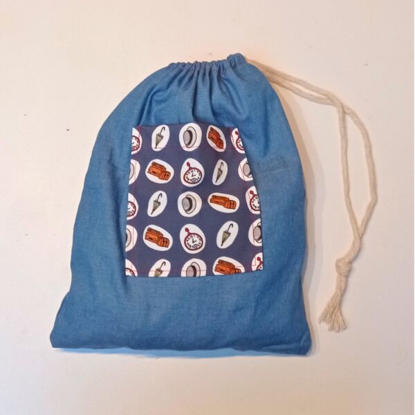 Drawstring Bag Ready to Sew Kit, Victorian Navy