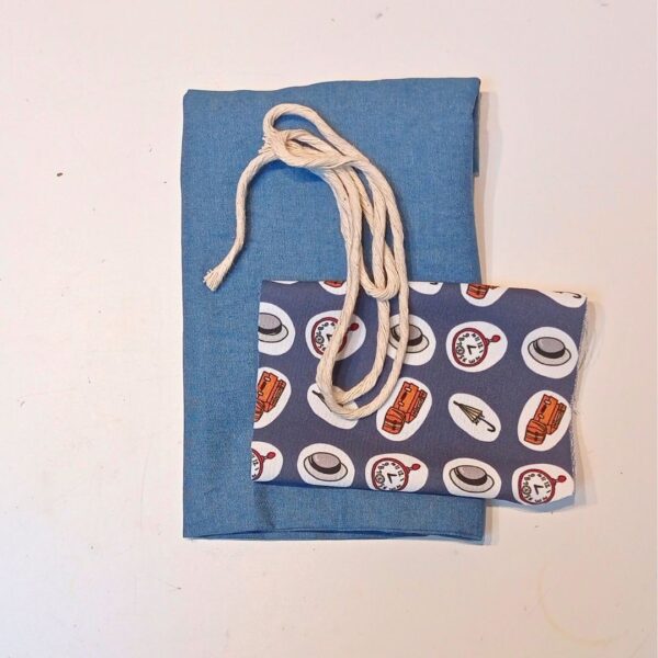 Drawstring Bag Ready to Sew Kit, Victorian Navy - Image 2